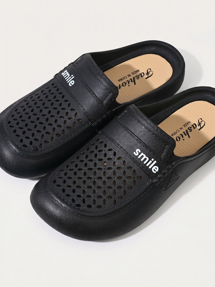 Black Slip-On Slippers