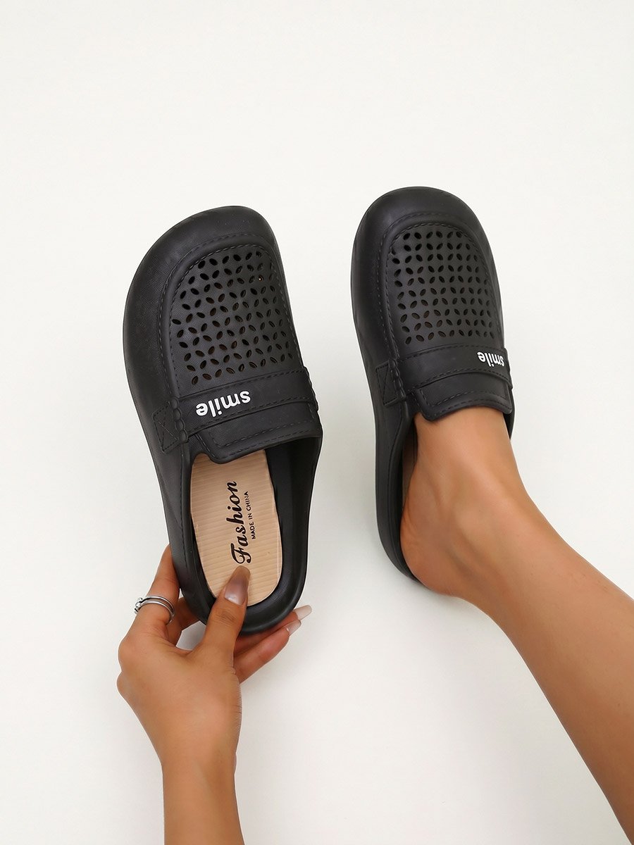 Black Slip-On Slippers