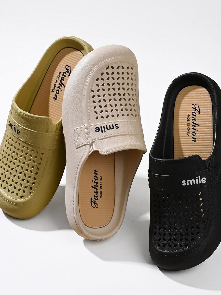 Black Slip-On Slippers