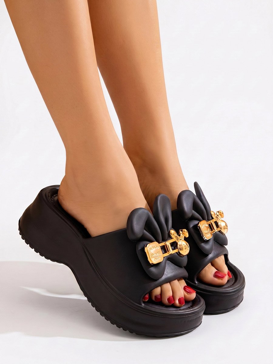Black Bunny Ear Bedroom Slippers