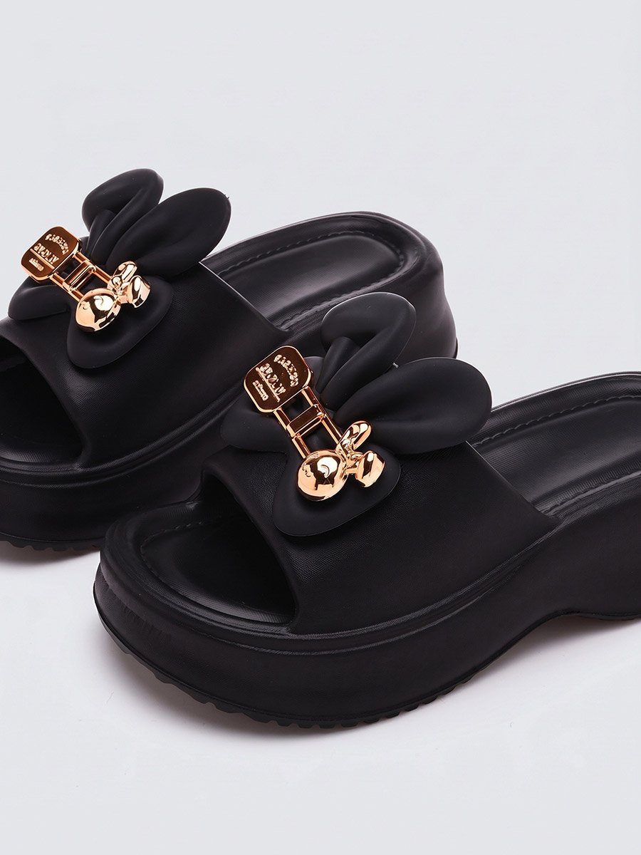 Black Bunny Ear Bedroom Slippers
