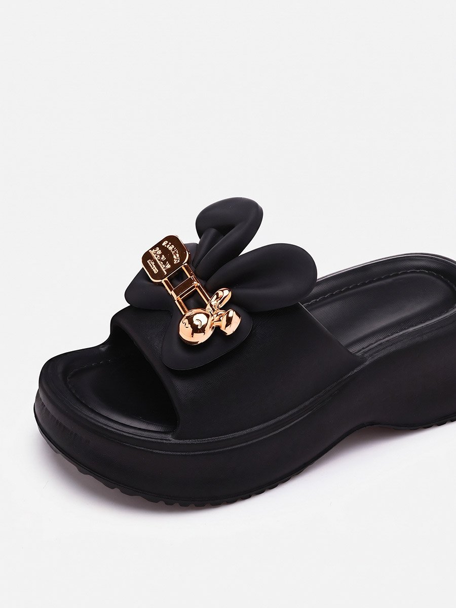 Black Bunny Ear Bedroom Slippers