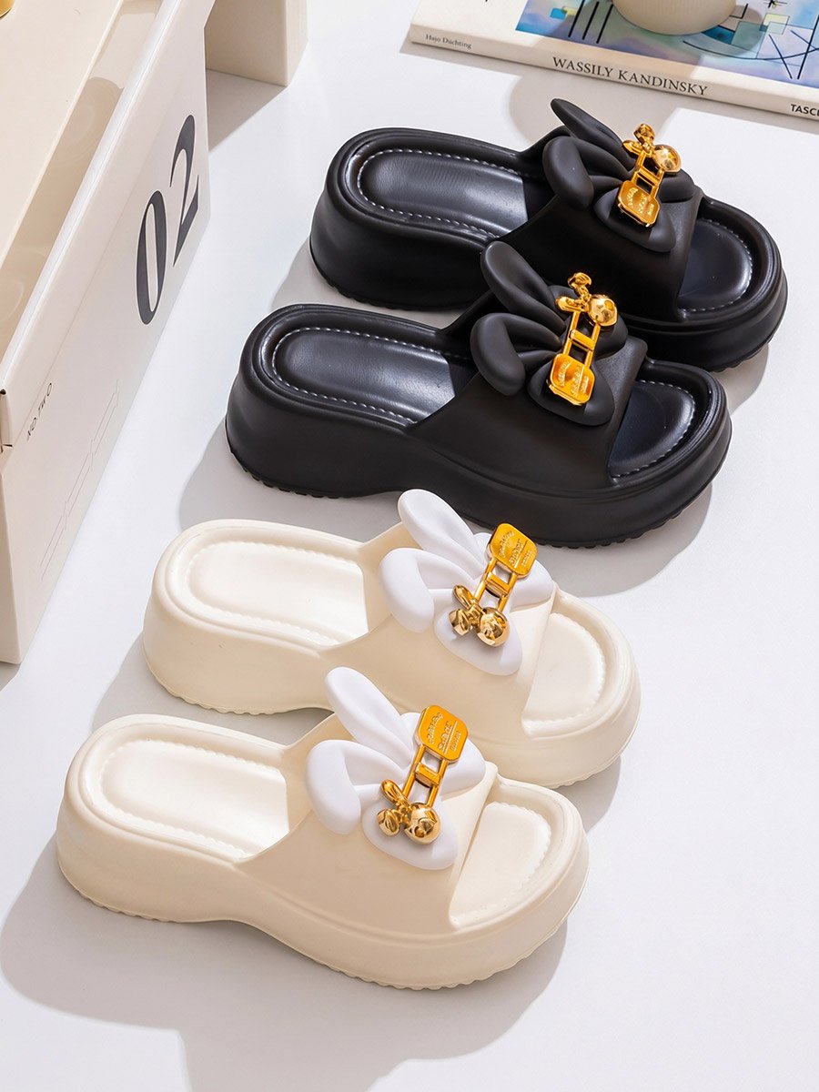 Black Bunny Ear Bedroom Slippers