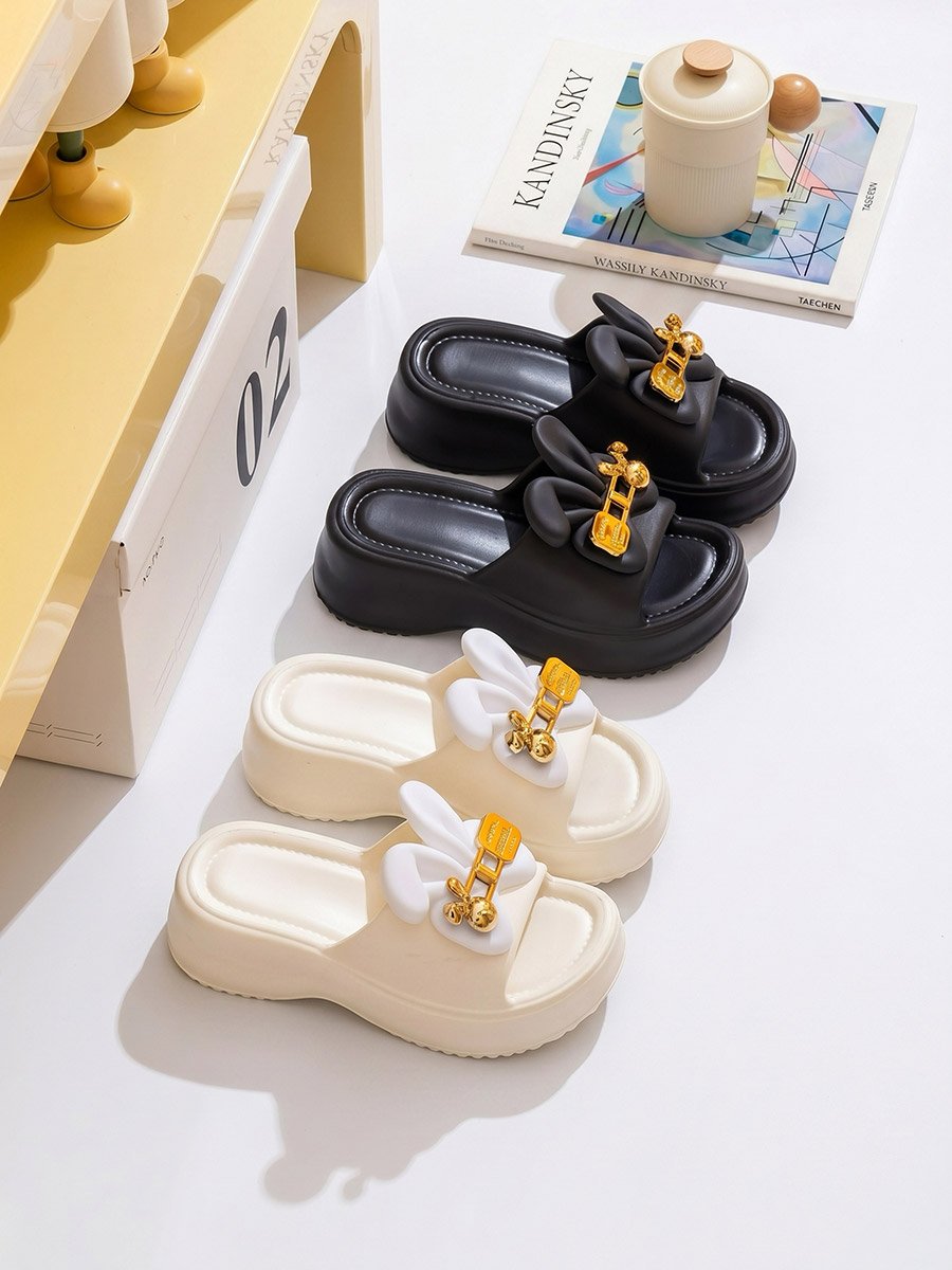 Black Bunny Ear Bedroom Slippers