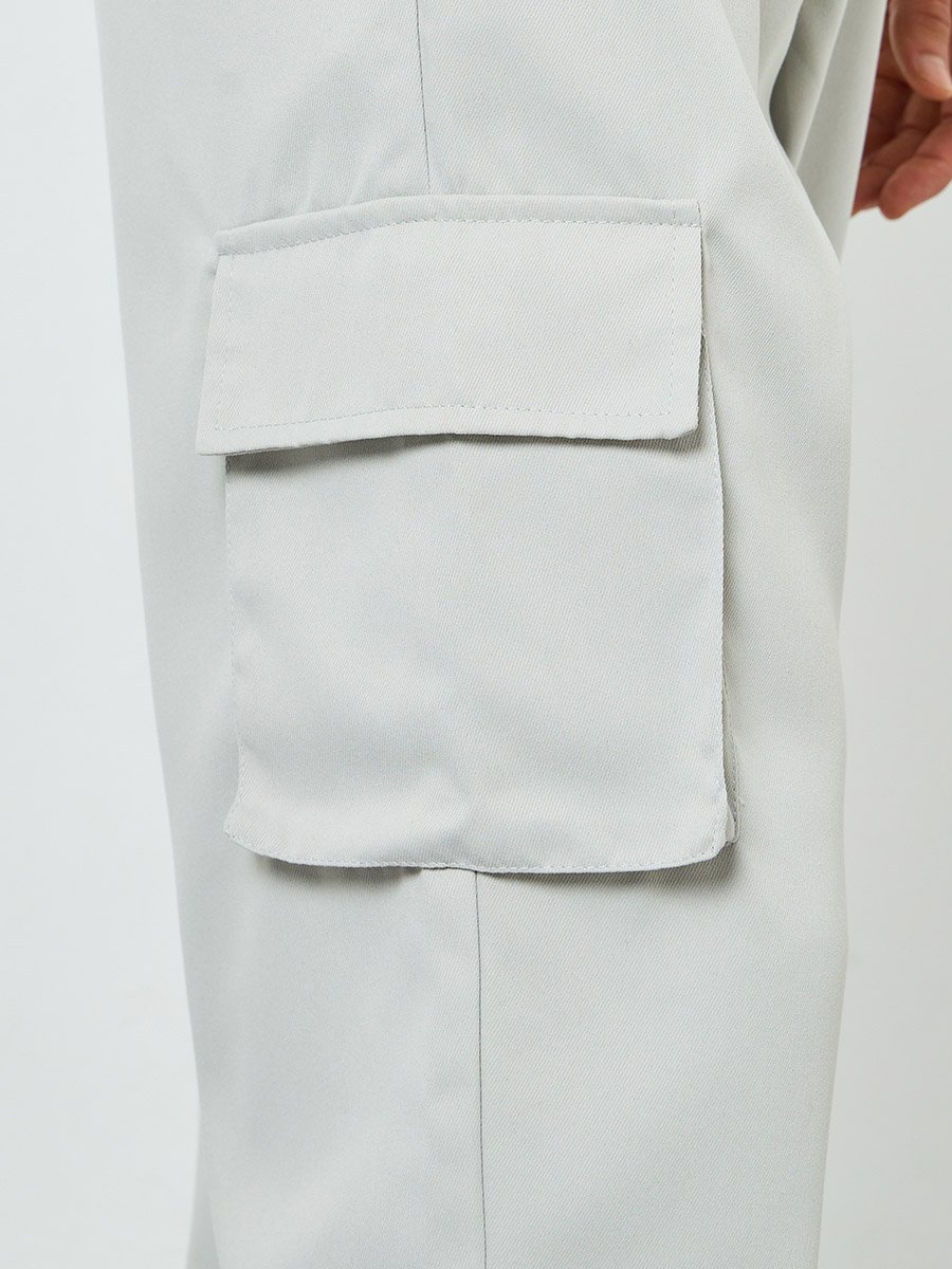 Men Grey Relaxed Fit Cargo Pants