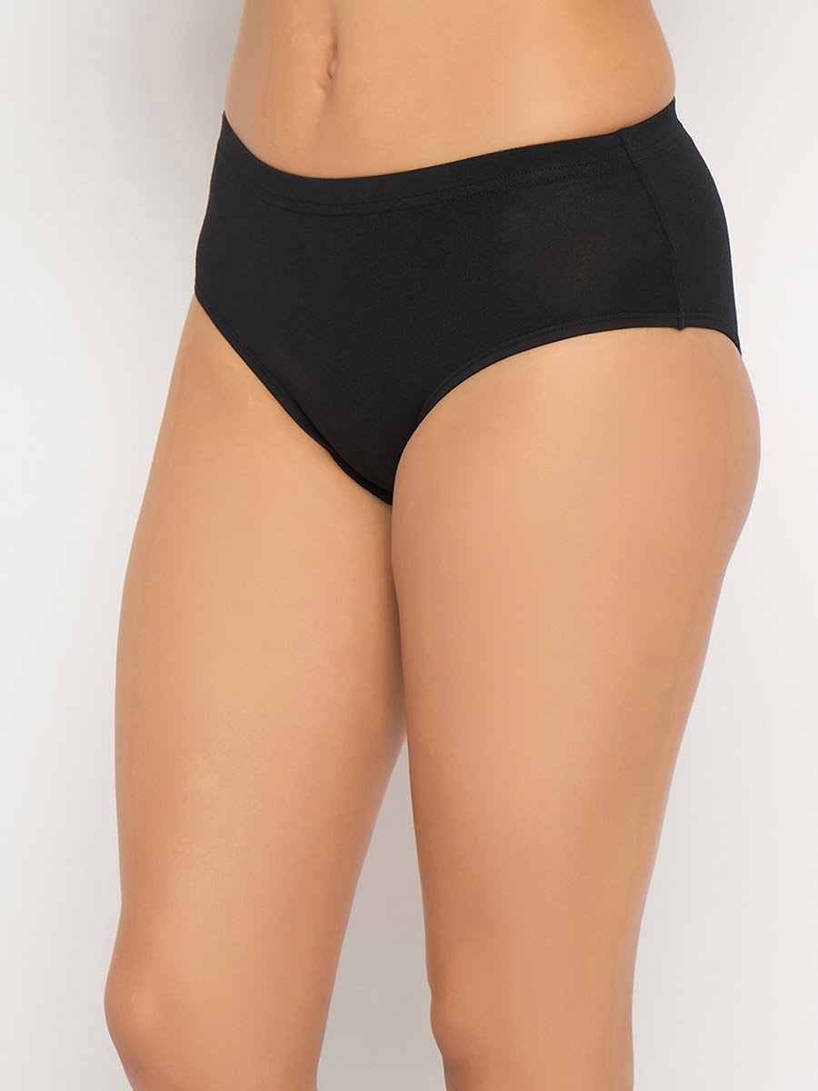 Pack of 3-Mid Waist Hipster Panties with Inner Elastic - Cotton
