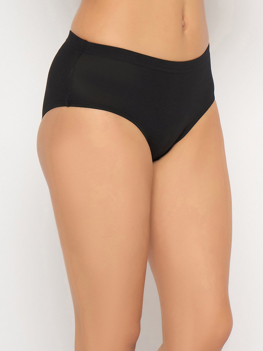 Pack of 3-Mid Waist Hipster Panties with Inner Elastic - Cotton