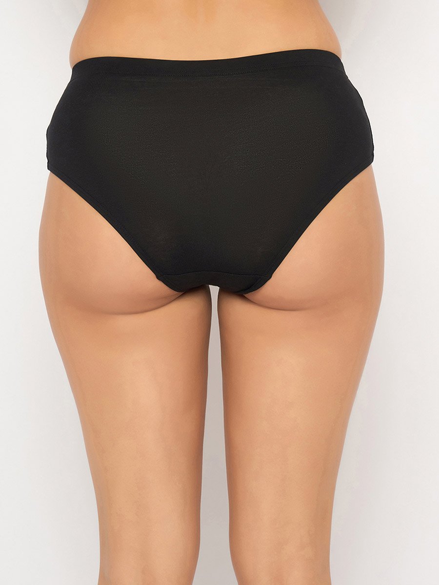 Pack of 3-Mid Waist Hipster Panties with Inner Elastic - Cotton