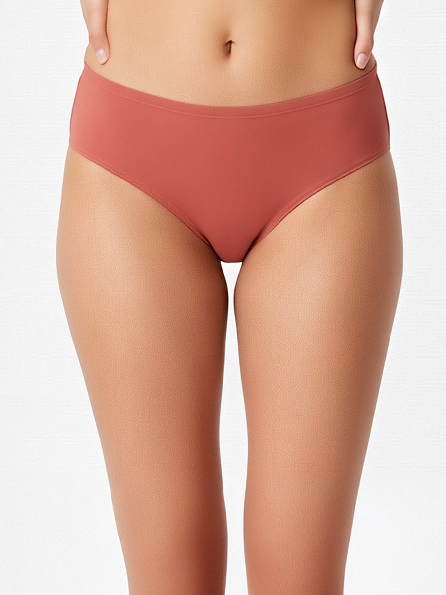 Pack of 3-Mid Waist Hipster Panties with Inner Elastic - Cotton