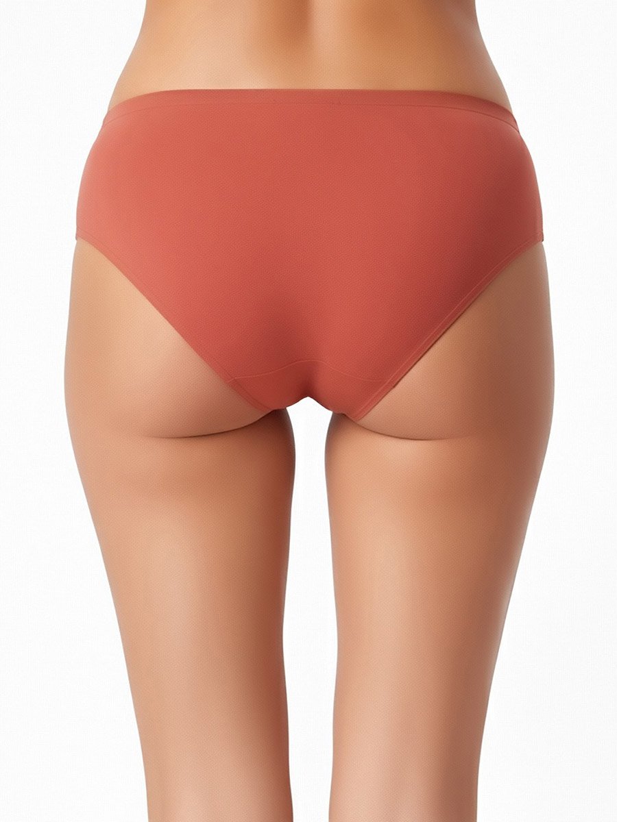 Pack of 3-Mid Waist Hipster Panties with Inner Elastic - Cotton