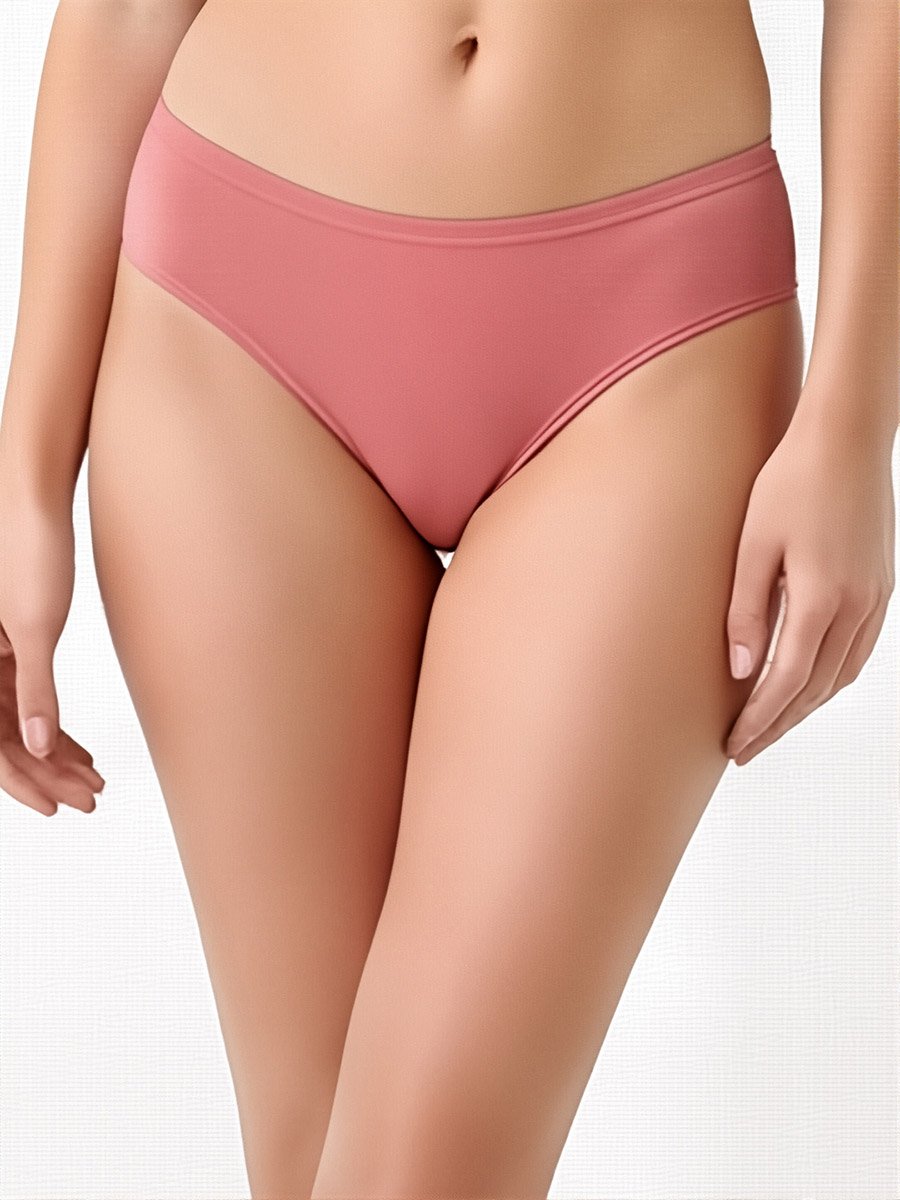 Pack of 3-Mid Waist Hipster Panties with Inner Elastic - Cotton