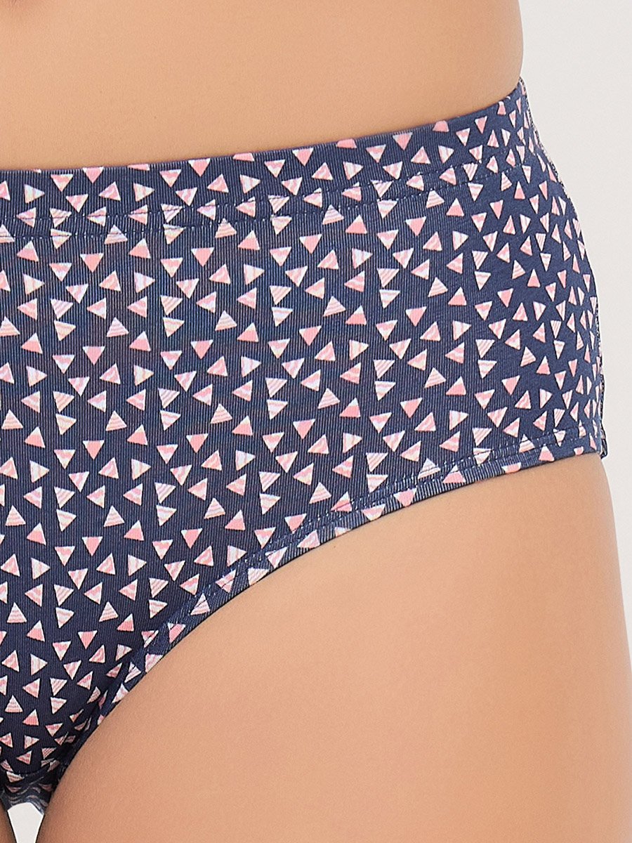 Pack of 3-Mid Hipster Bikini with Inner Elastic - Cotton