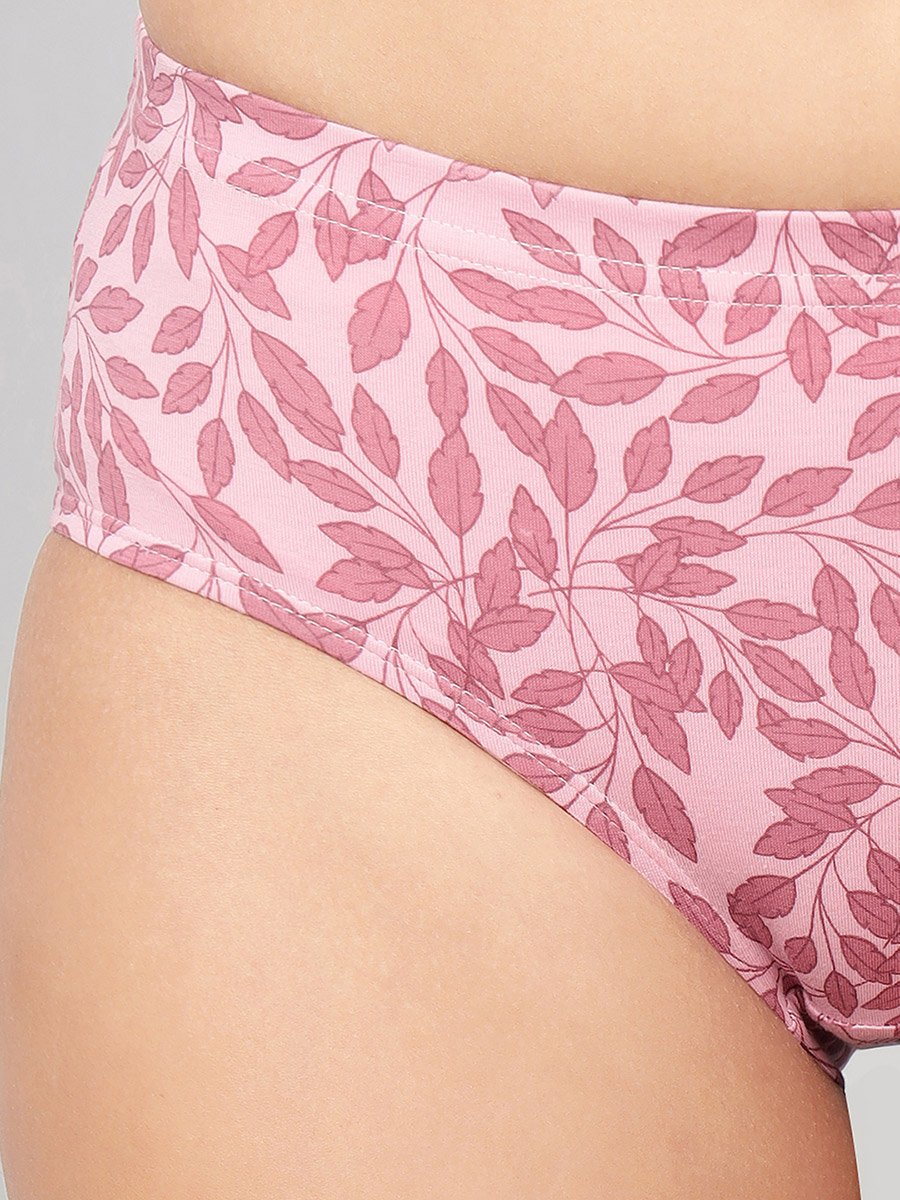 Pack of 3-Mid Hipster Bikini with Inner Elastic - Cotton