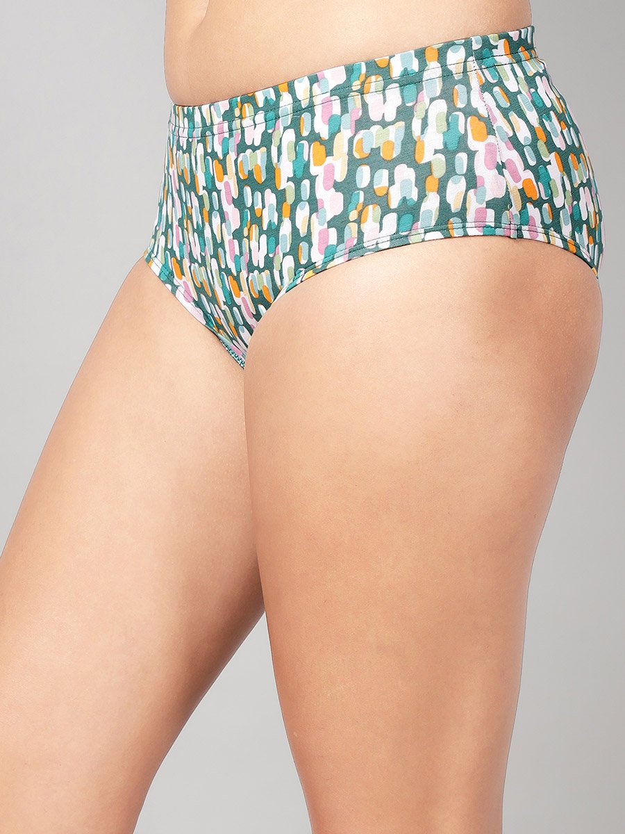 Pack of 3-Mid Hipster Bikini with Inner Elastic - Cotton