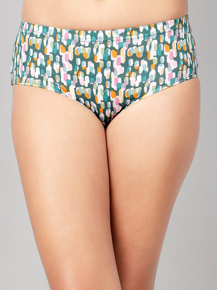 Pack of 3-Mid Hipster Bikini with Inner Elastic - Cotton