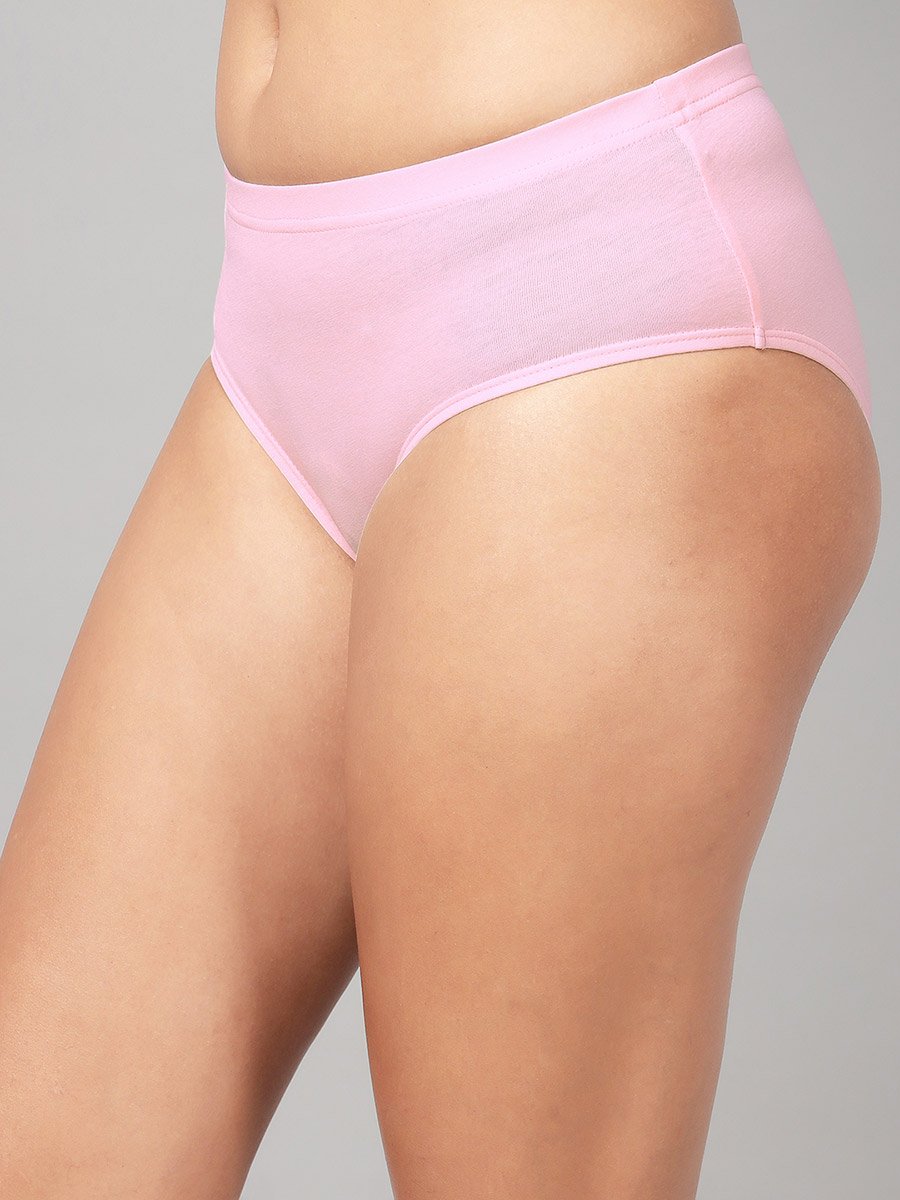 Pack of 3-Mid Hipster Bikini with Inner Elastic - Cotton