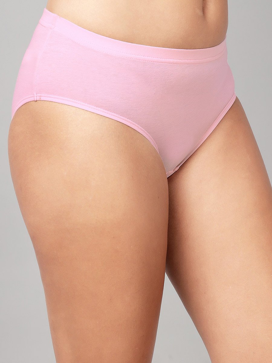 Pack of 3-Mid Hipster Bikini with Inner Elastic - Cotton