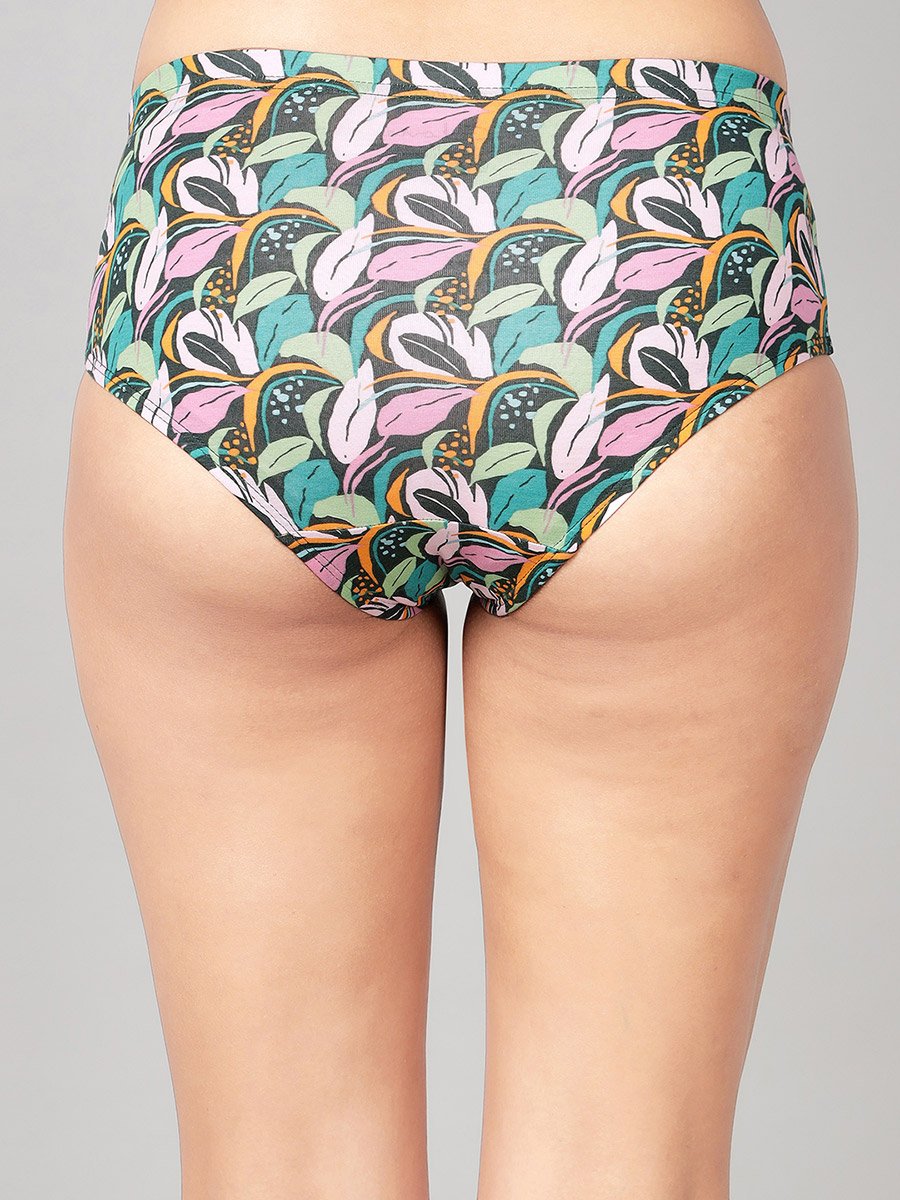 Pack of 3-Mid Hipster Bikini with Inner Elastic - Cotton
