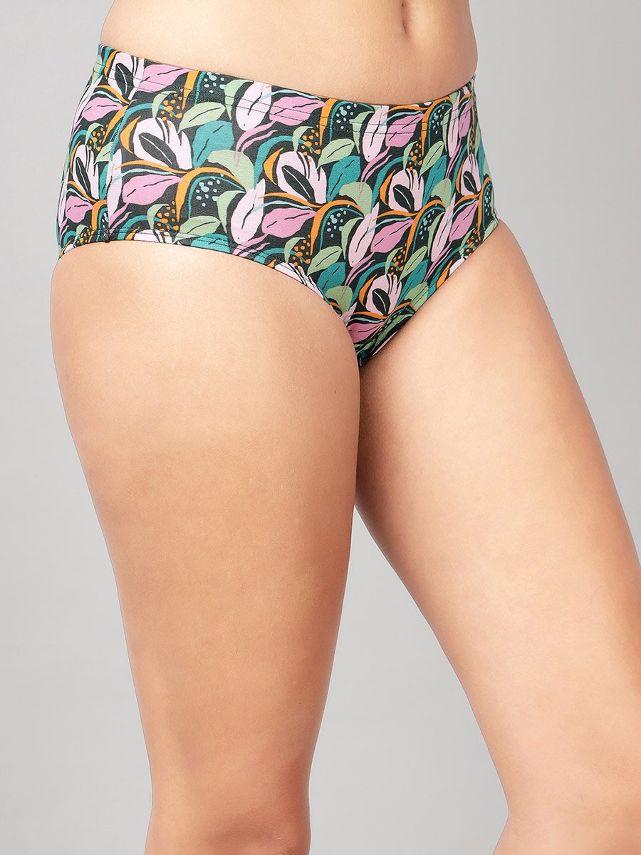 Pack of 3-Mid Hipster Bikini with Inner Elastic - Cotton