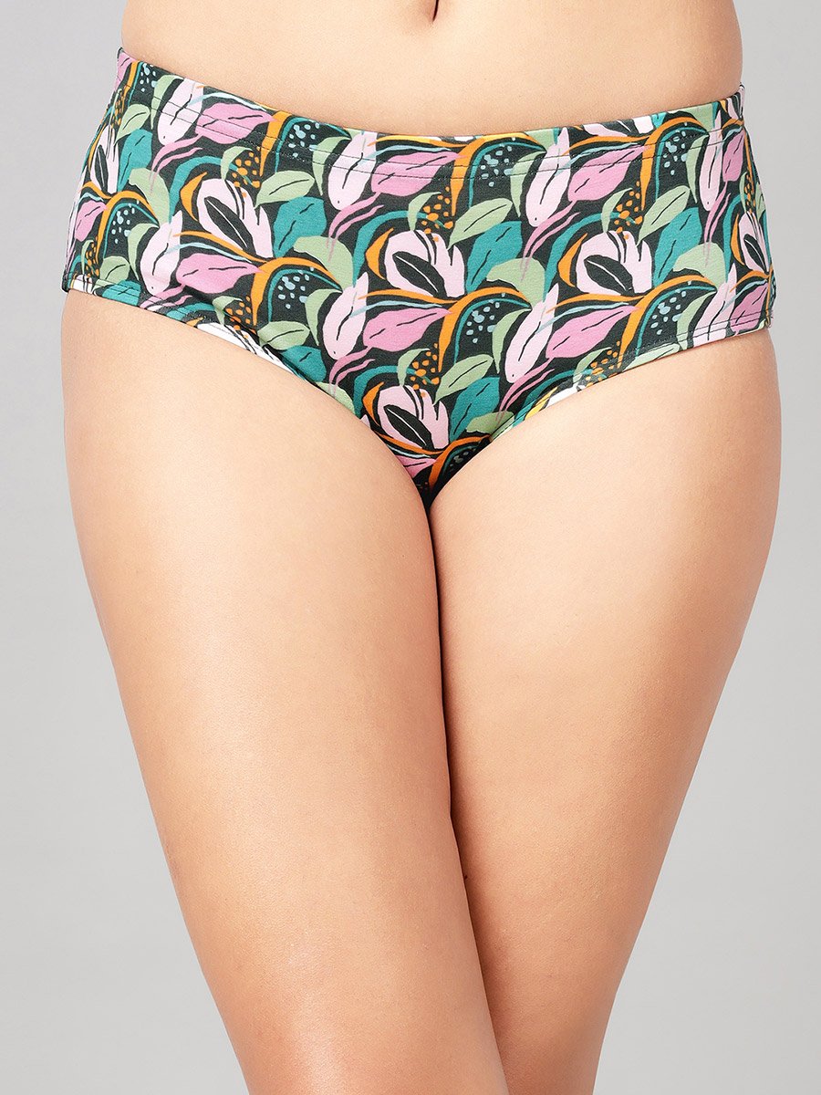 Pack of 3-Mid Hipster Bikini with Inner Elastic - Cotton