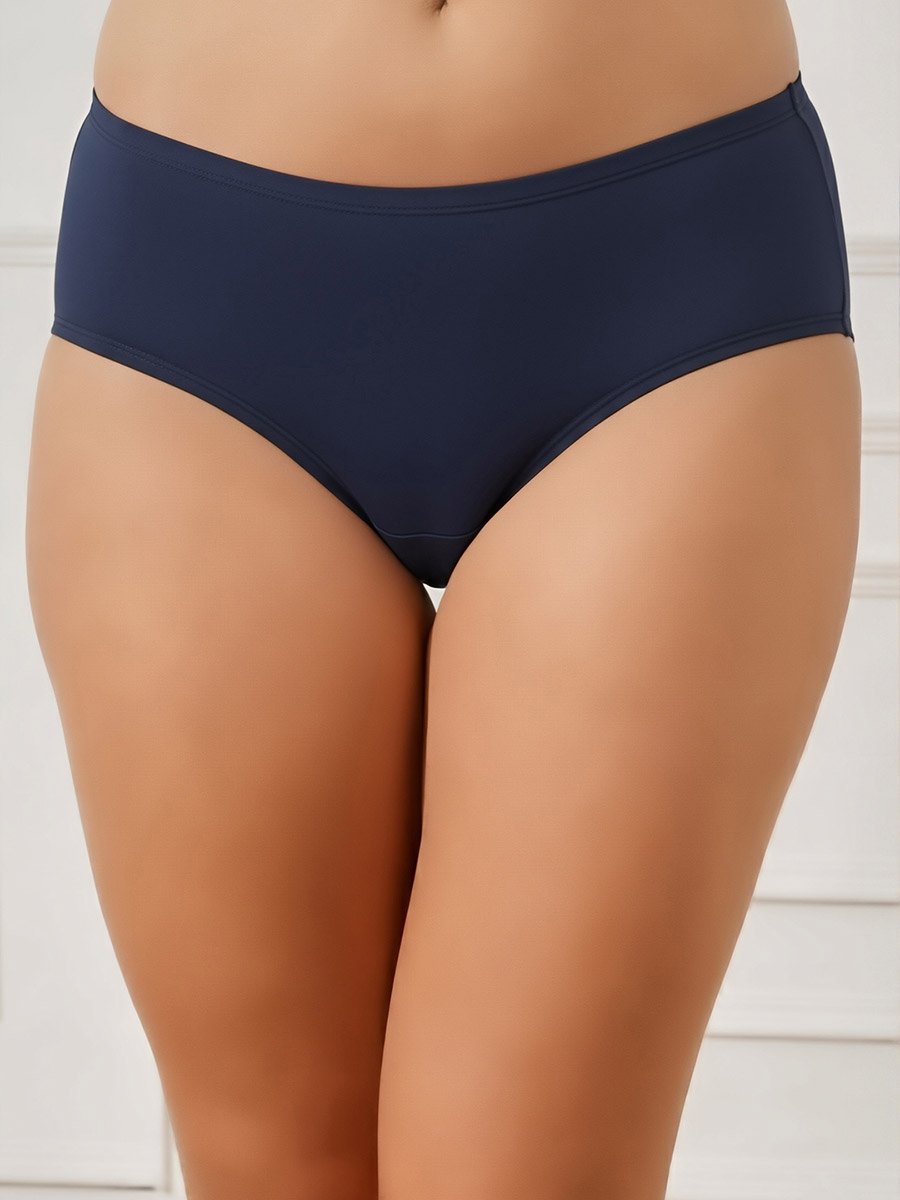 Pack of 3-Mid Hipster Bikini with Inner Elastic - Cotton