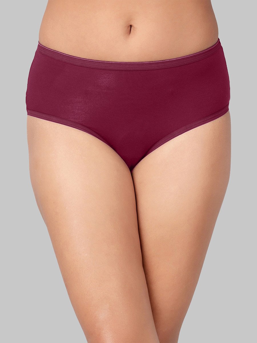 Pack of 3-Mid Hipster Bikini with Inner Elastic - Cotton