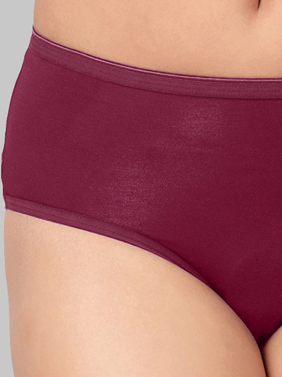 Pack of 3-Mid Hipster Bikini with Inner Elastic - Cotton