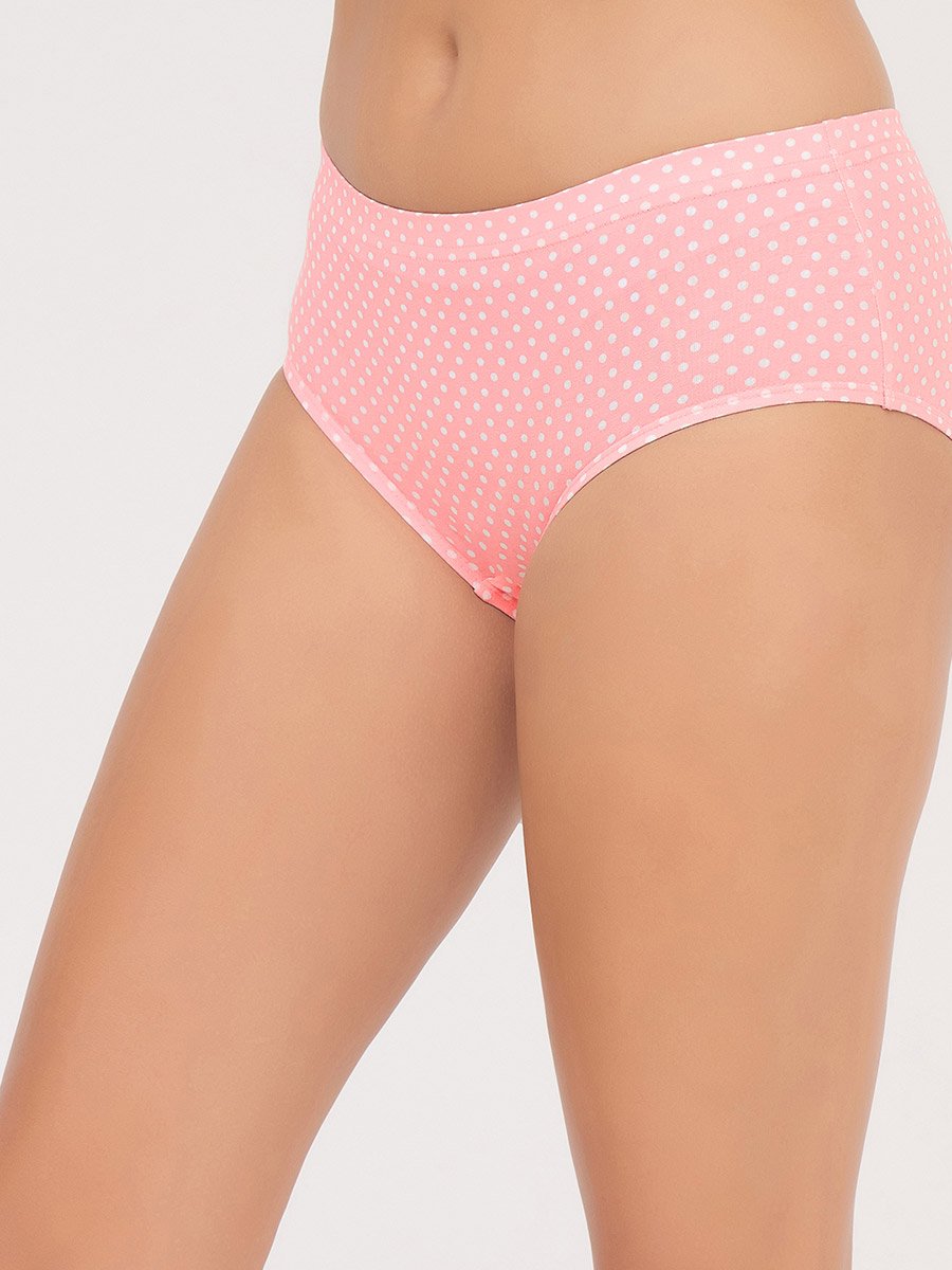 Pack of 3-Mid Waist Polka Print Hipster Panties - Cotton