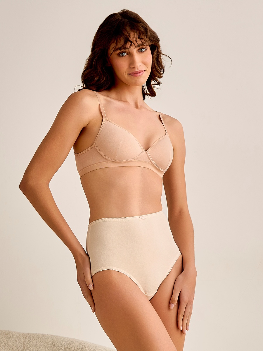 Set of 5 - High Waist Full Briefs with Lace Trim