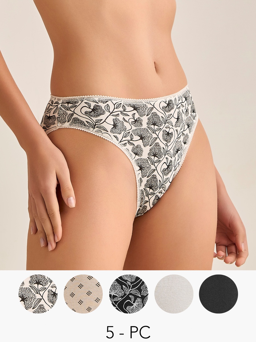 Set of 5 - Bikini Briefs with Assorted Prints
