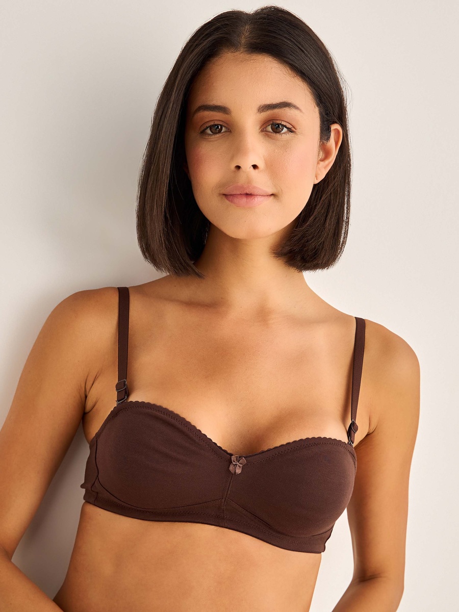 Lace Trim Balconette Bra