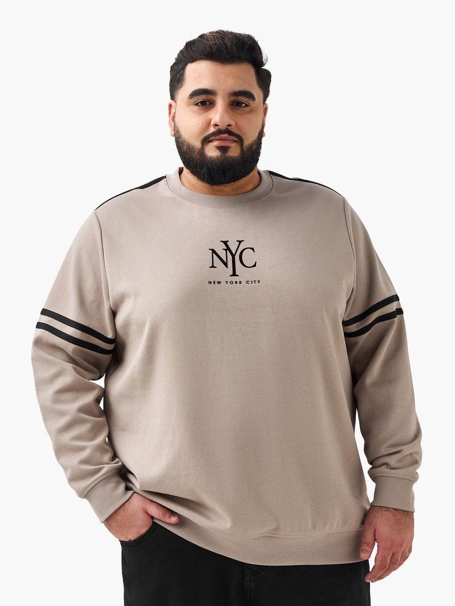 Men Regular Fit New York City Print Cotton Sweatshirt