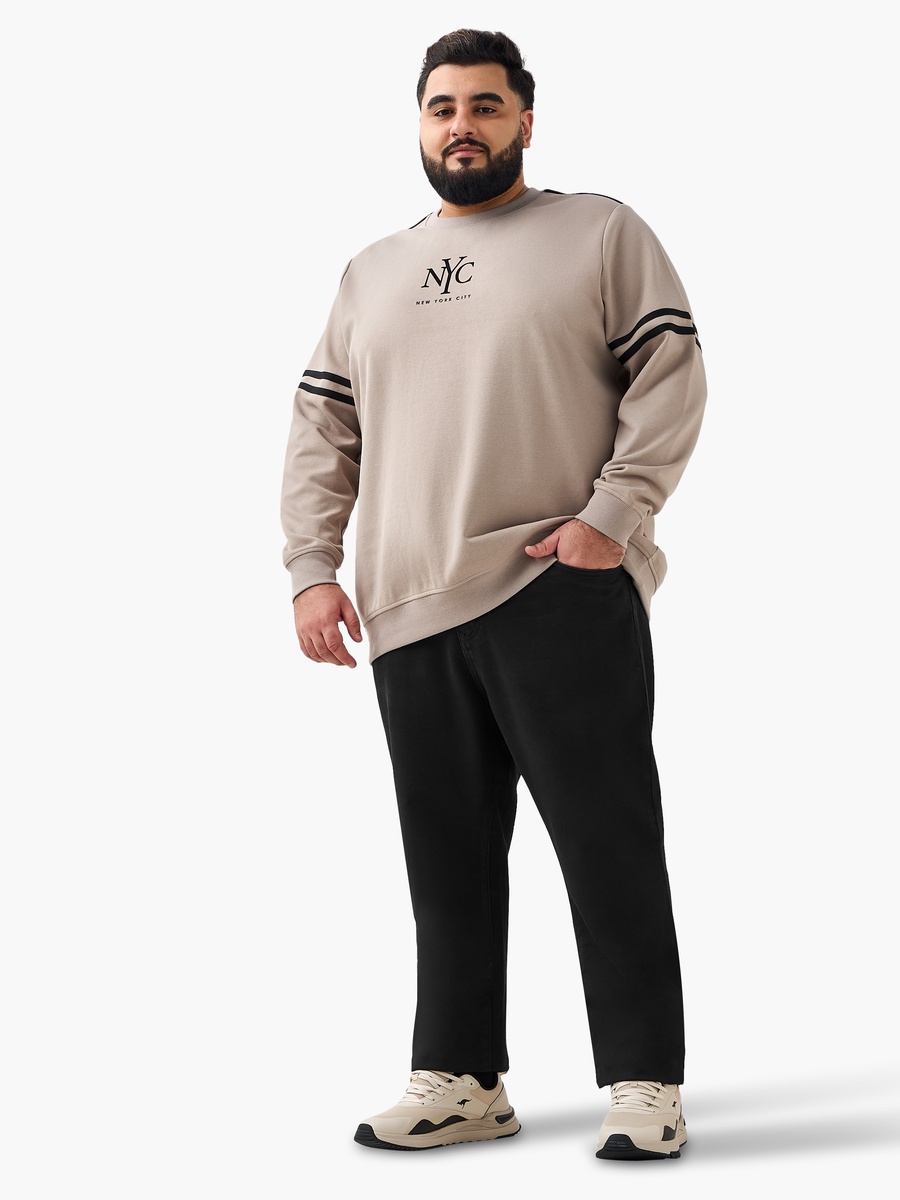 Men Regular Fit New York City Print Cotton Sweatshirt