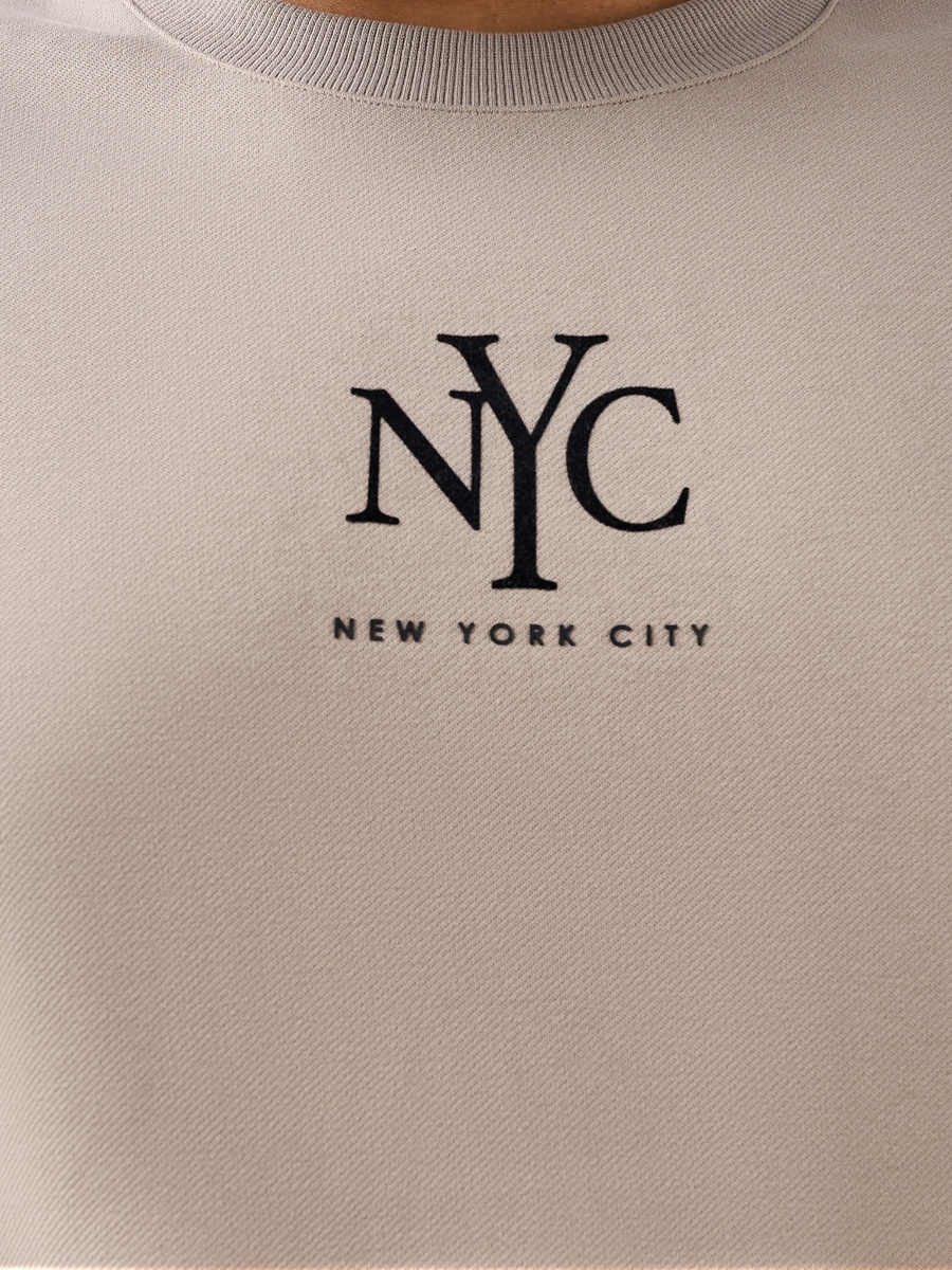 Men Regular Fit New York City Print Cotton Sweatshirt