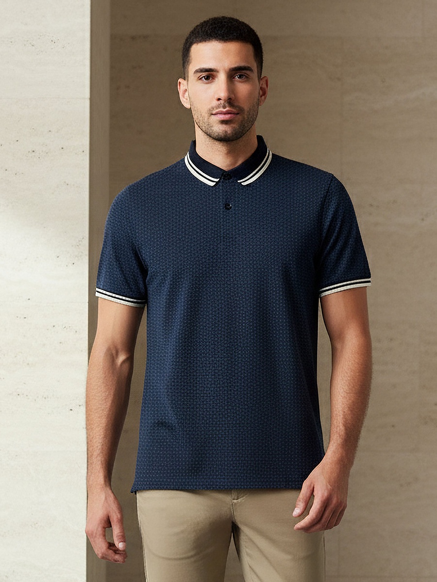 Men Short Sleeves Printed Polo T-Shirt