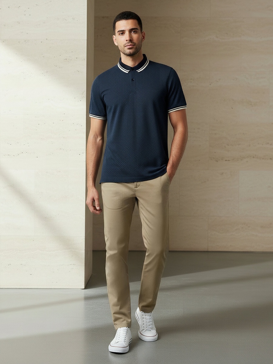 Men Short Sleeves Printed Polo T-Shirt