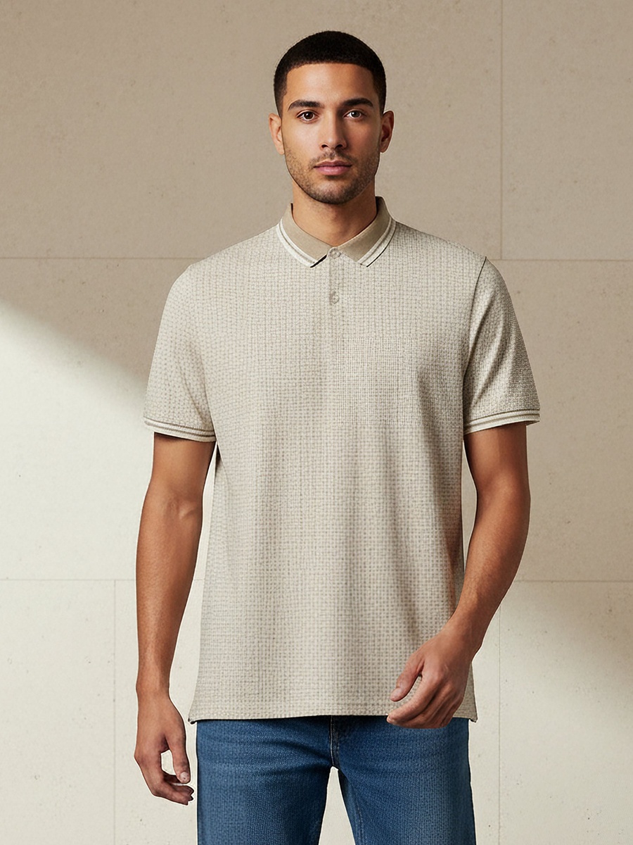 Men Short Sleeves Printed Polo T-Shirt