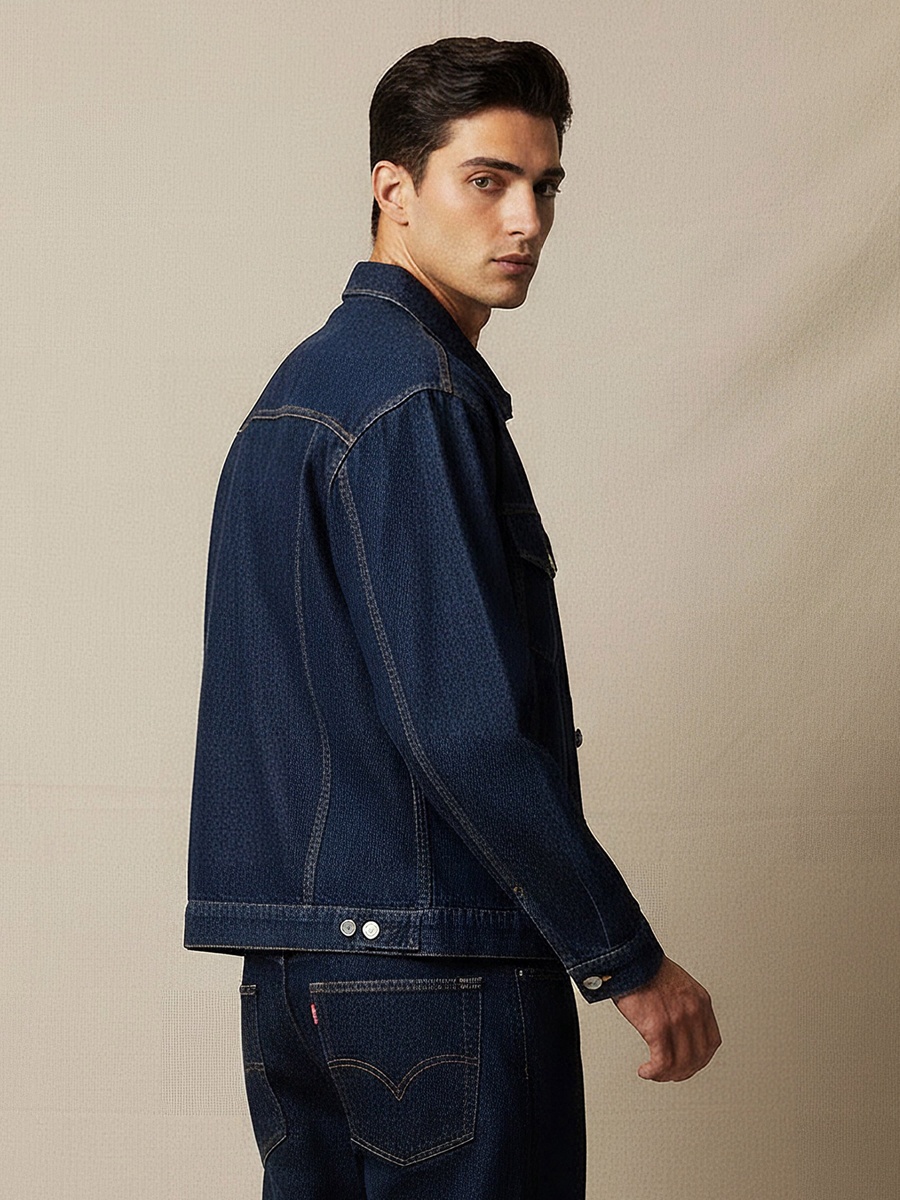 Men Regular Fit Denim Trucker Jacket