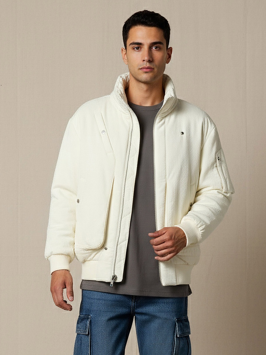 Men Relaxed Fit Zip Through Jacket