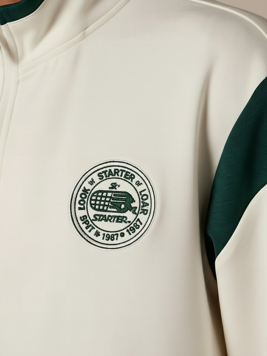 Men Regular Fit Colourblock Varsity Jacket