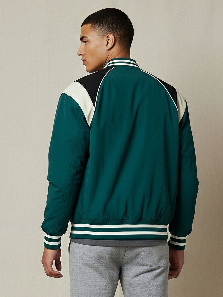 Men Regular Fit Colourblock Jacket