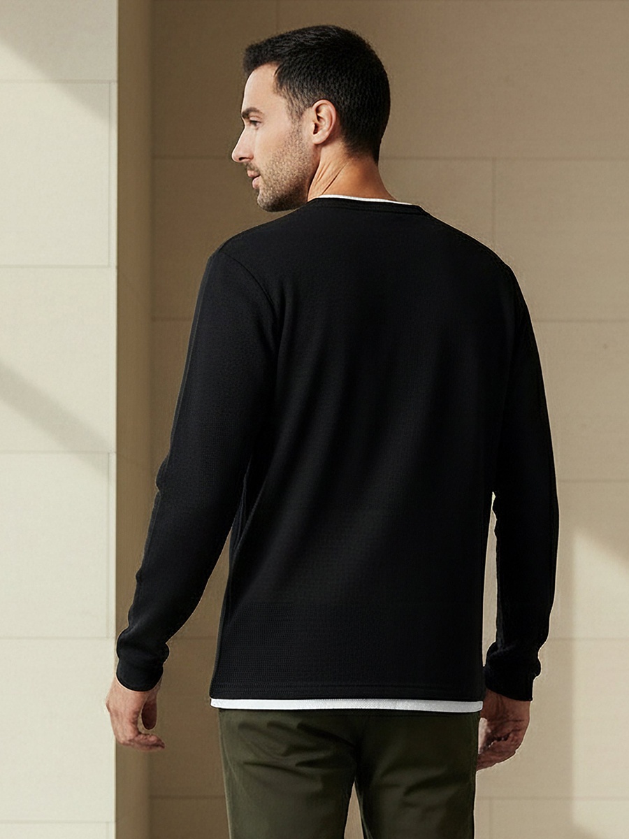 Men Slim Fit Textured Sweatshirt