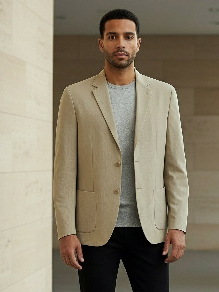 Men Slim Fit Notch Lapel Blazer