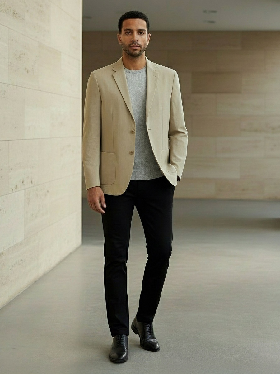 Men Slim Fit Notch Lapel Blazer