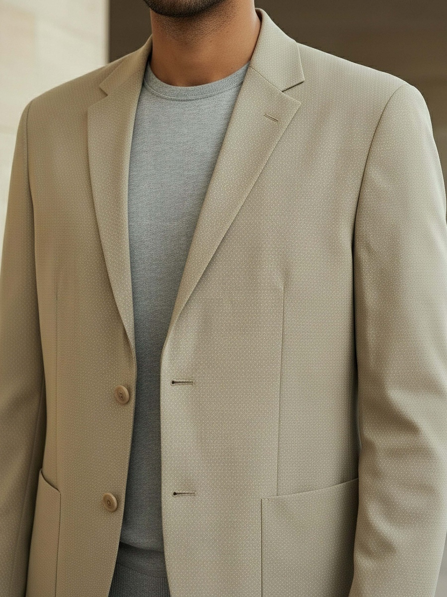 Men Slim Fit Notch Lapel Blazer