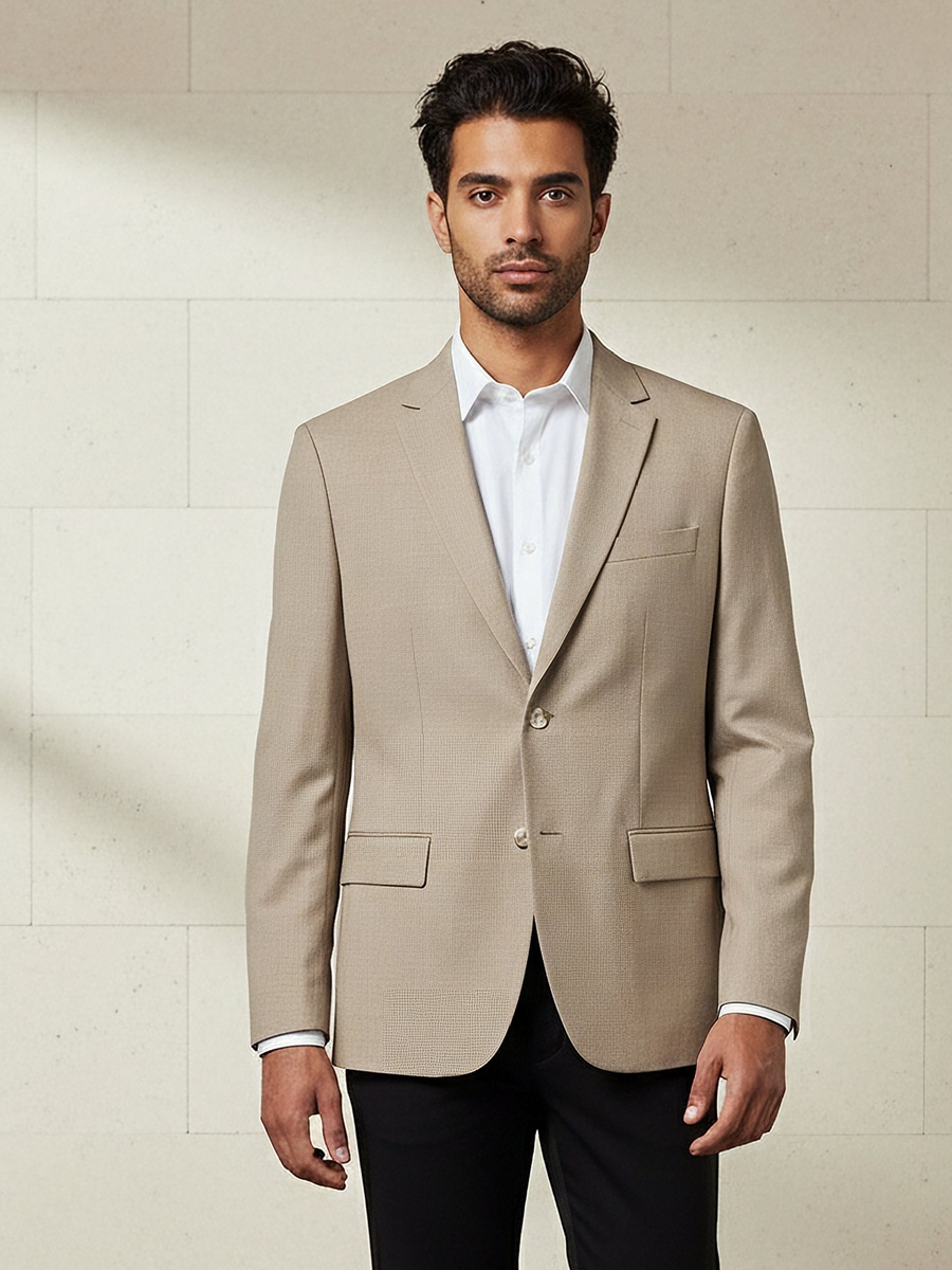 Men Regular Fit Notch Lapel Blazer