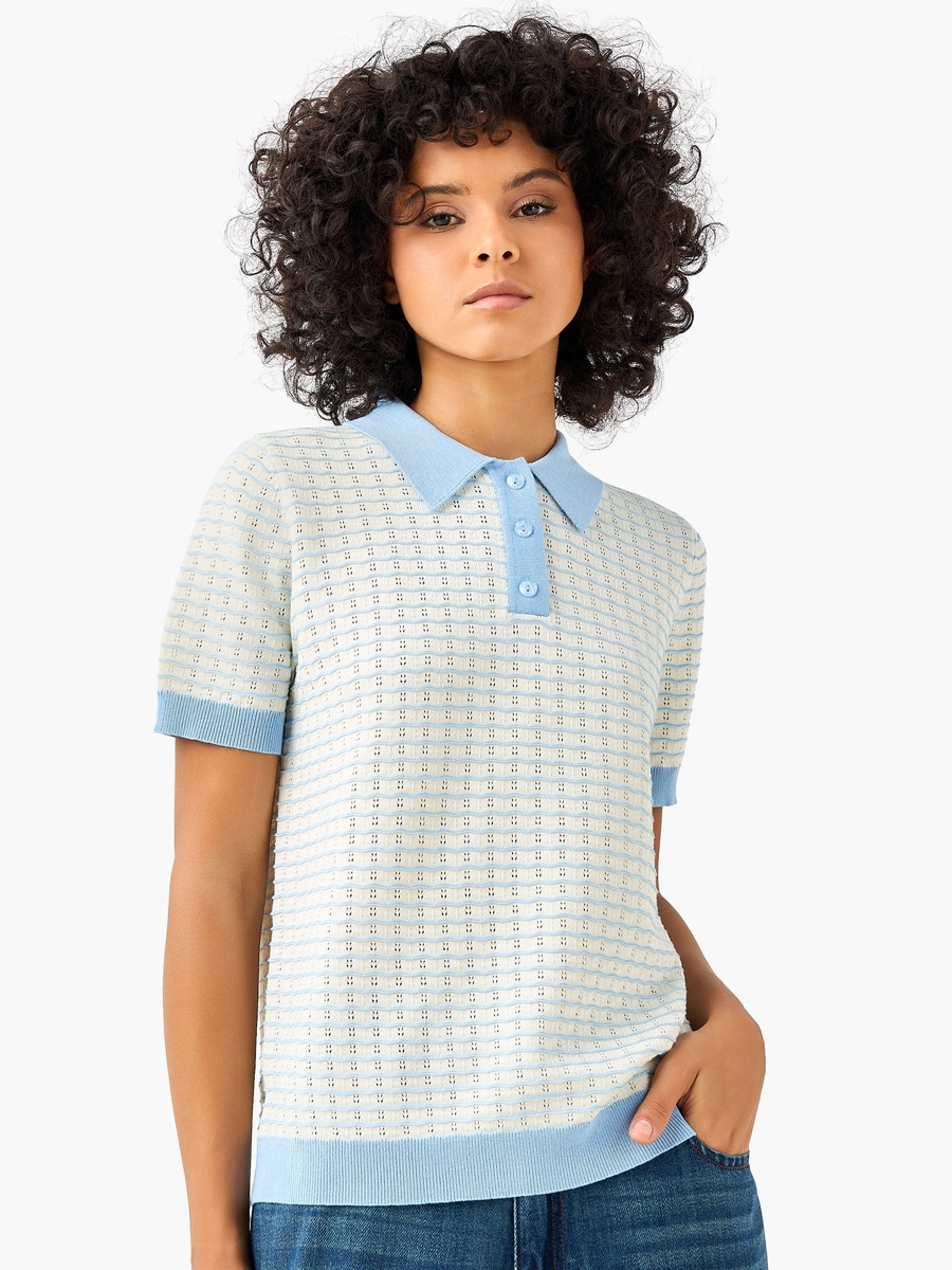 Regular Fit Polo T-Shirt with Knit Texture