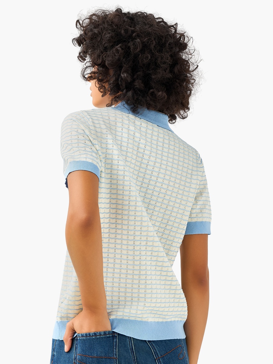 Regular Fit Polo T-Shirt with Knit Texture