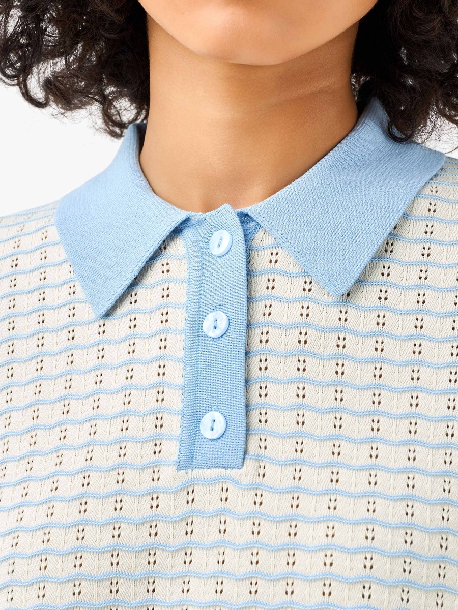 Regular Fit Polo T-Shirt with Knit Texture