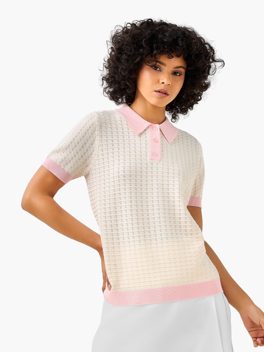 Regular Fit Polo T-Shirt with Knit Texture